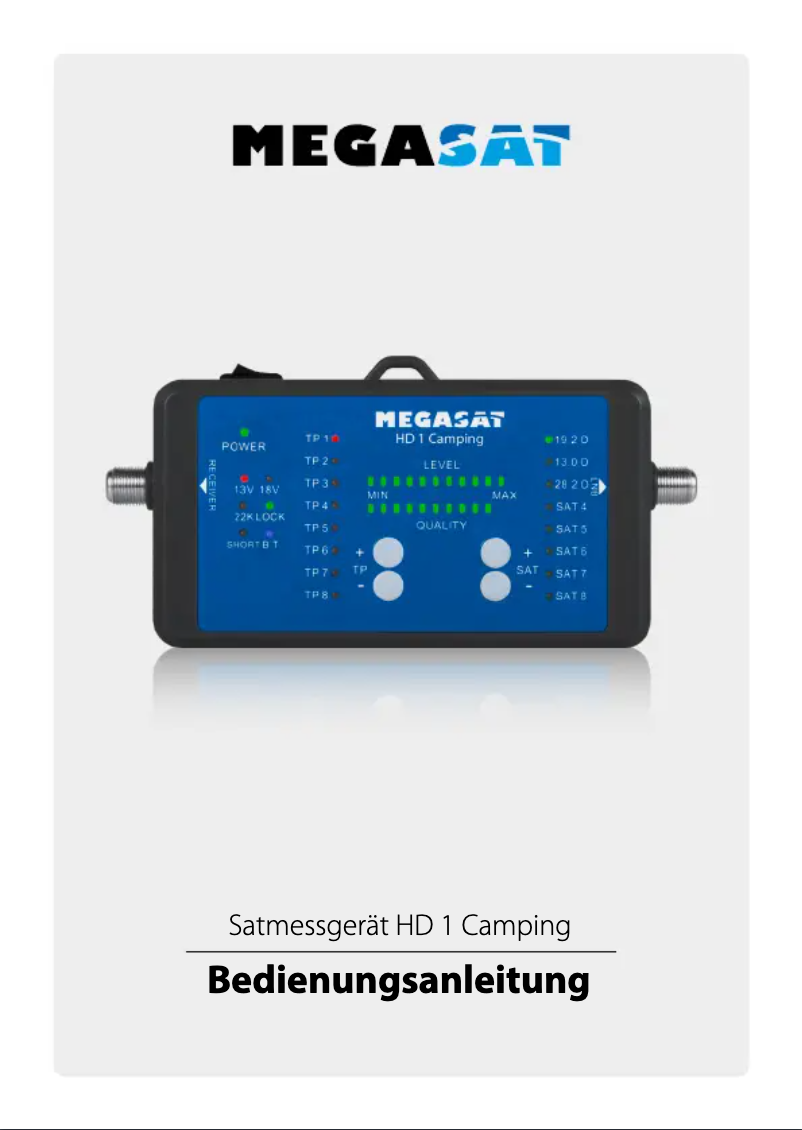Page 1 de la notice Manuel utilisateur Megasat Satmeter HD 1 Camping