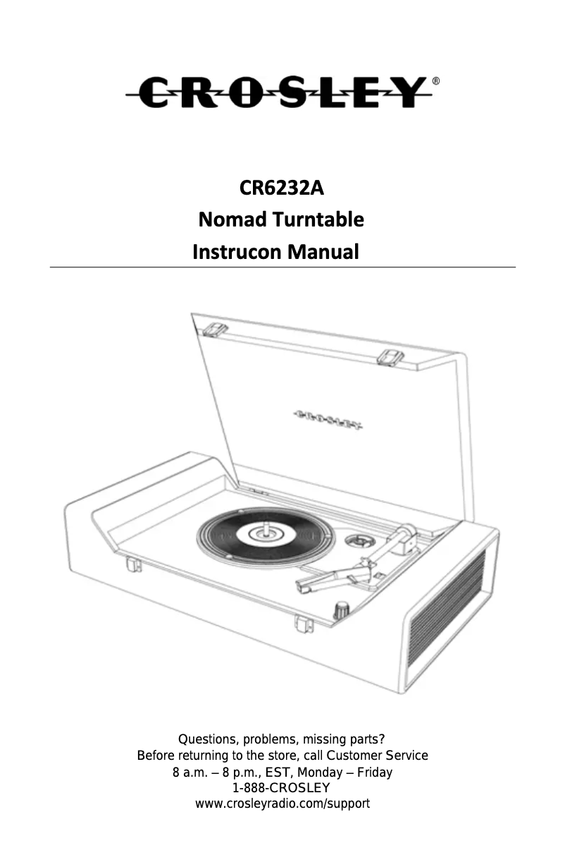 Page 1 de la notice Manuel utilisateur Crosley CR6232A Nomad