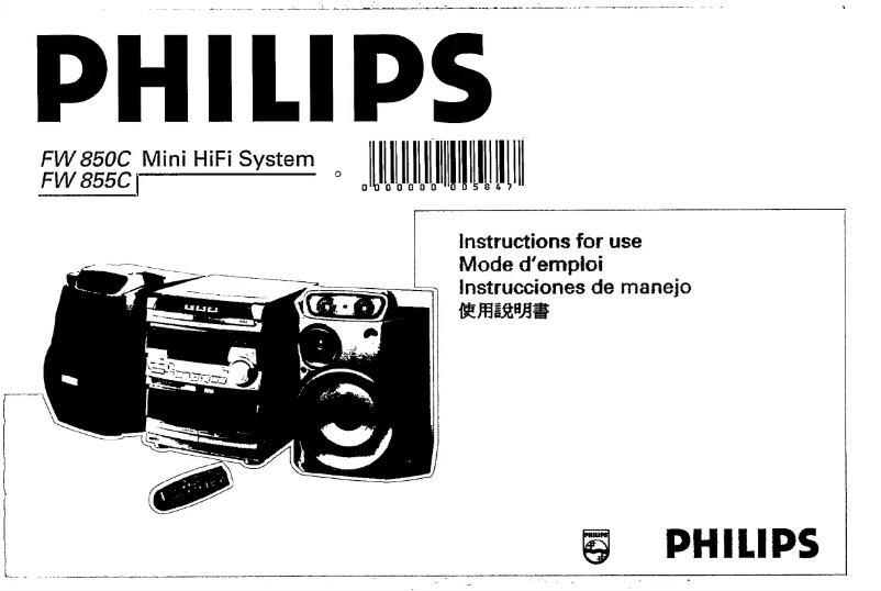 Page n°1 - Manuel utilisateur Philips FW 850C