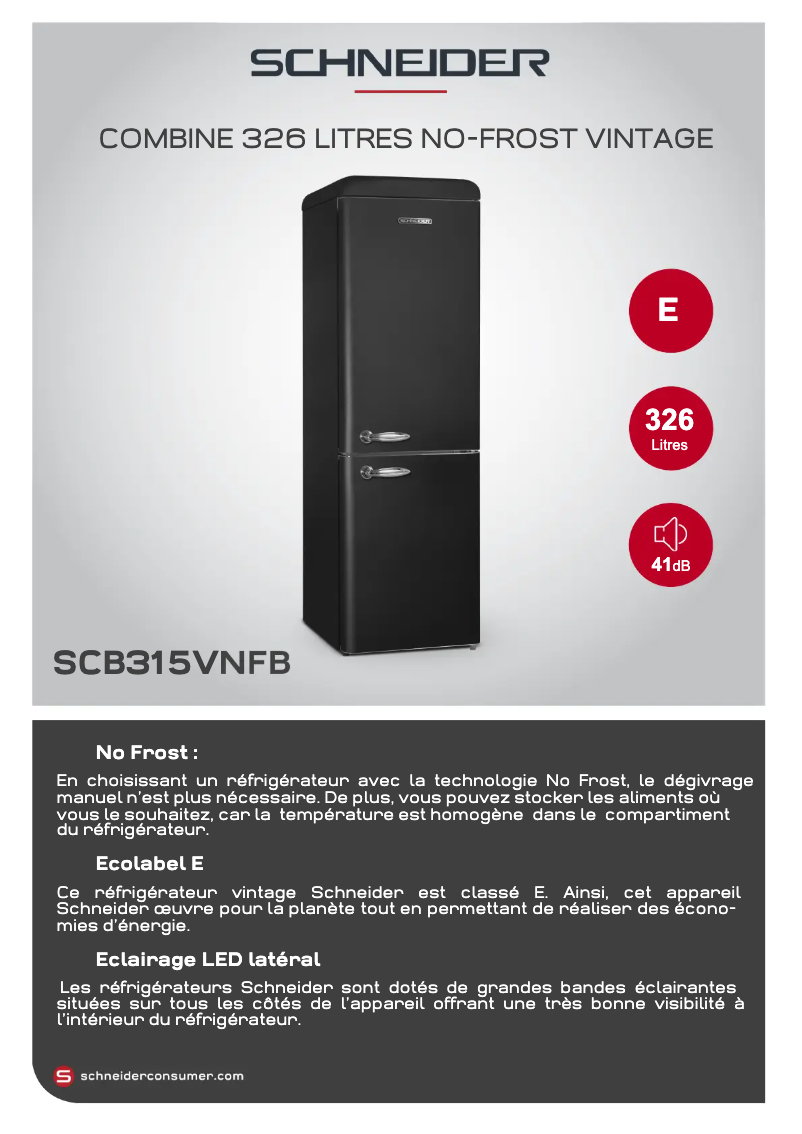 Image de la première page du manuel de l'appareil SCB315VNFB