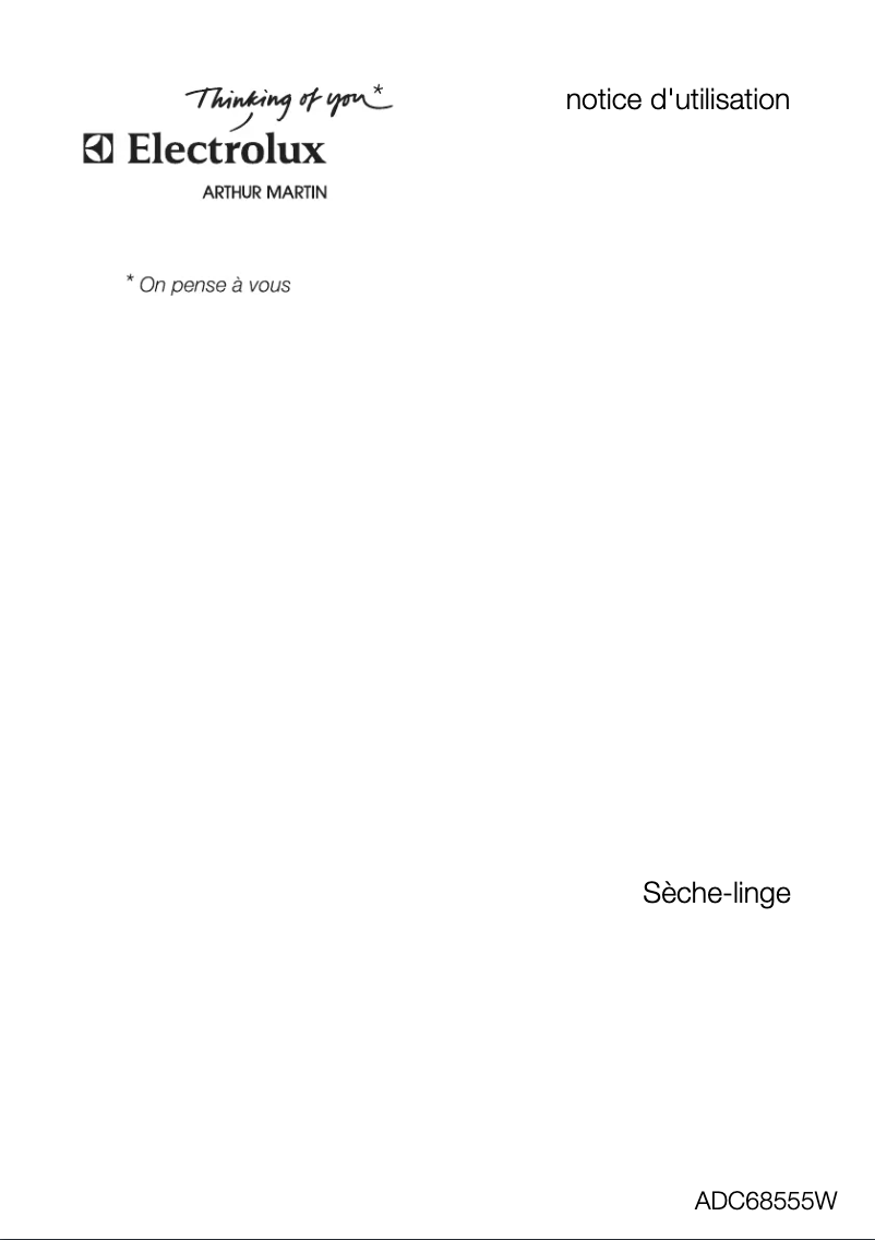 Page n°1 - Manuel utilisateur Arthur Martin-Electrolux ADC 68555 W