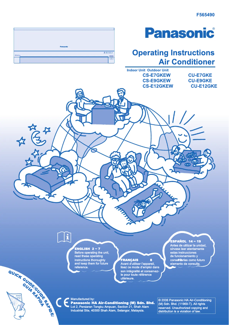 Página 1 del manual Manual de usuario Panasonic CS-E9GKEW