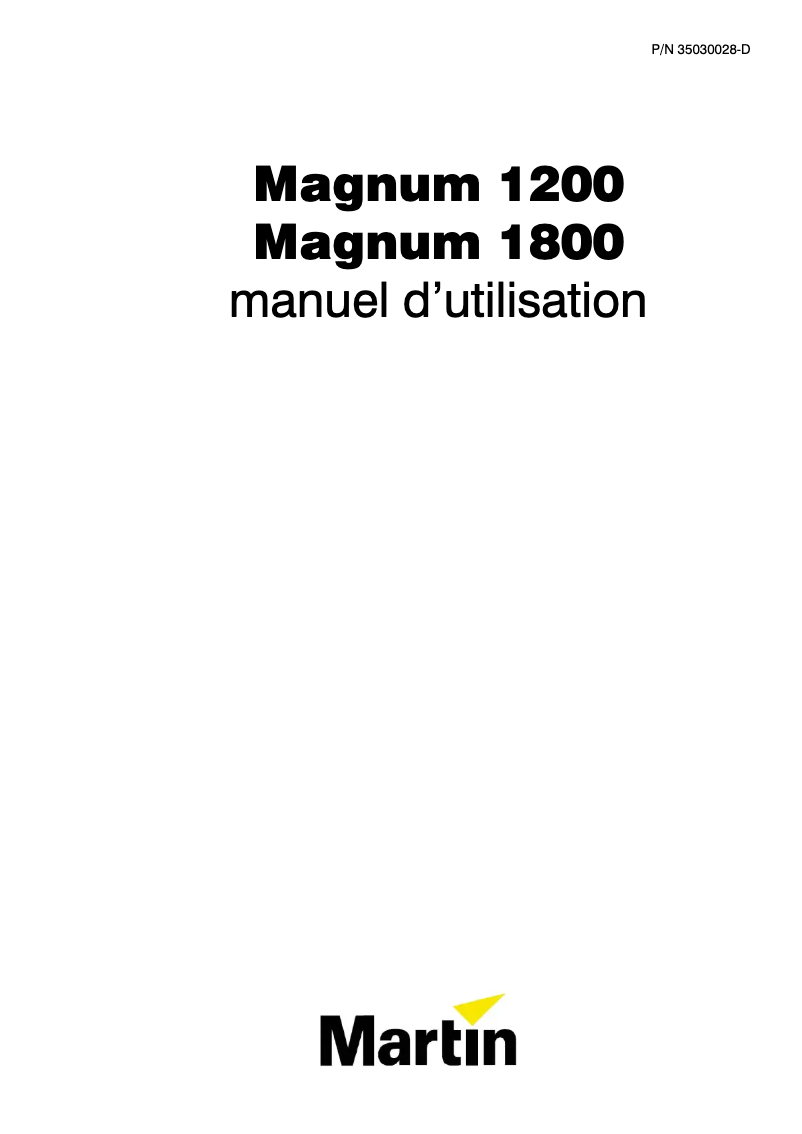 Page n°1 - Manuel utilisateur Martin Magnum 1800