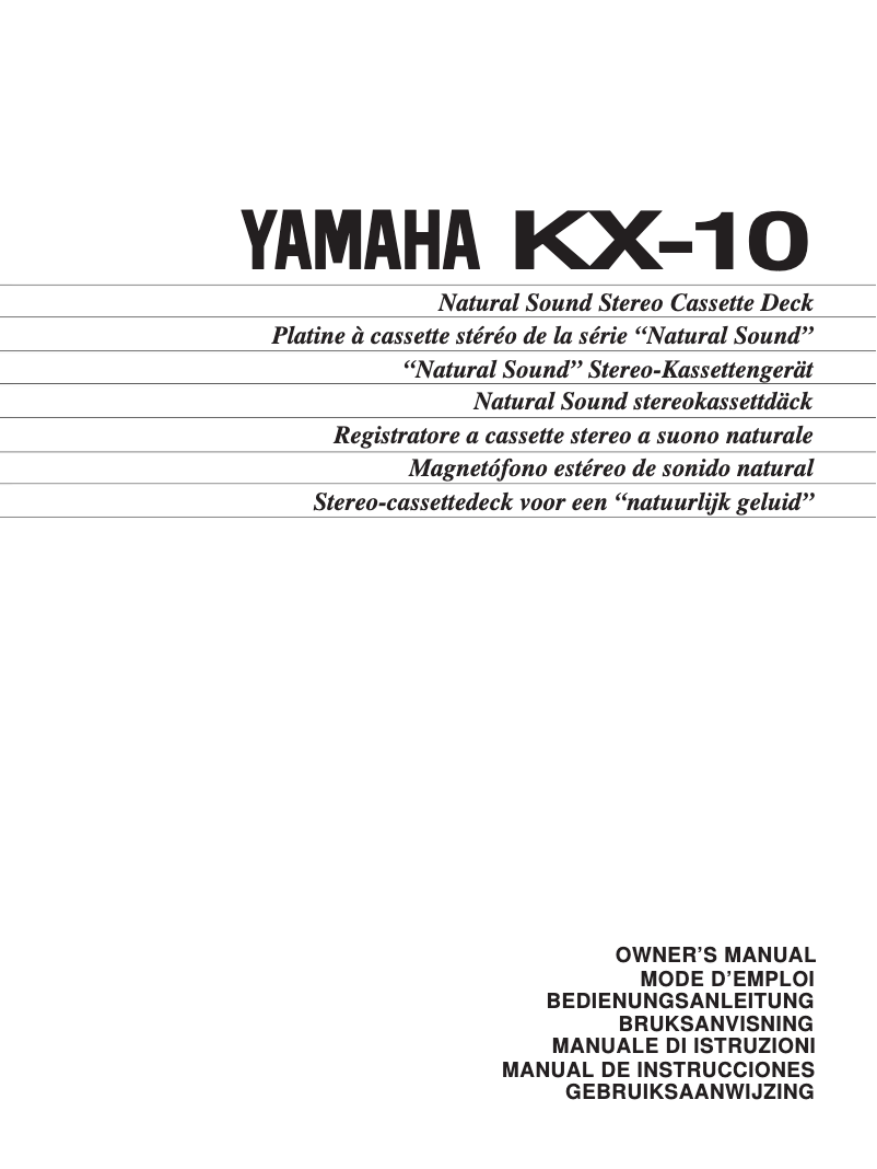 Page n°1 - Manuel utilisateur Yamaha KX-10