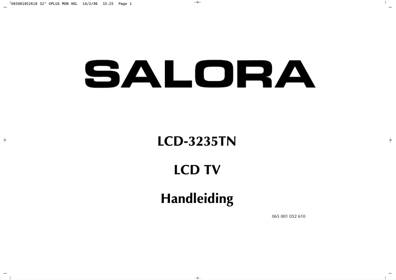 Image de la première page du manuel de l'appareil LCD-3235HD