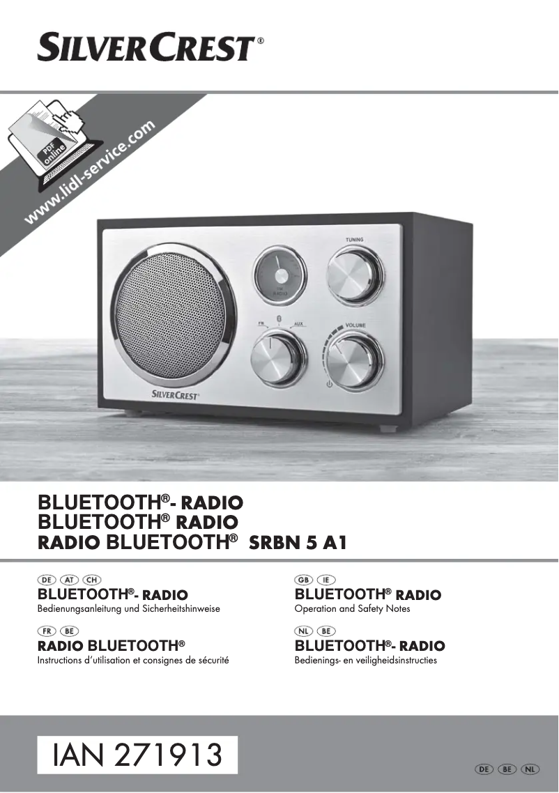 Page 1 de la notice Manuel utilisateur SilverCrest SRBN 5 A1