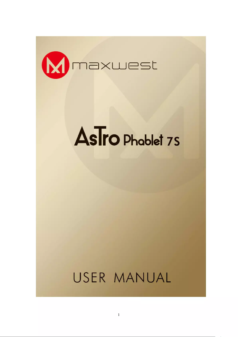 Page n°1 - Manuel utilisateur Maxwest Astro Phablet 7S