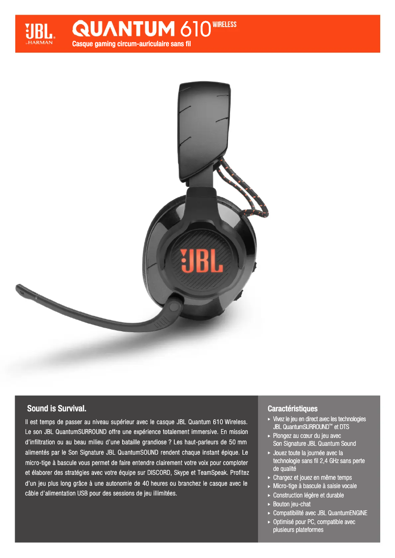 Image de la première page du manuel de l'appareil Quantum 610 Wireless