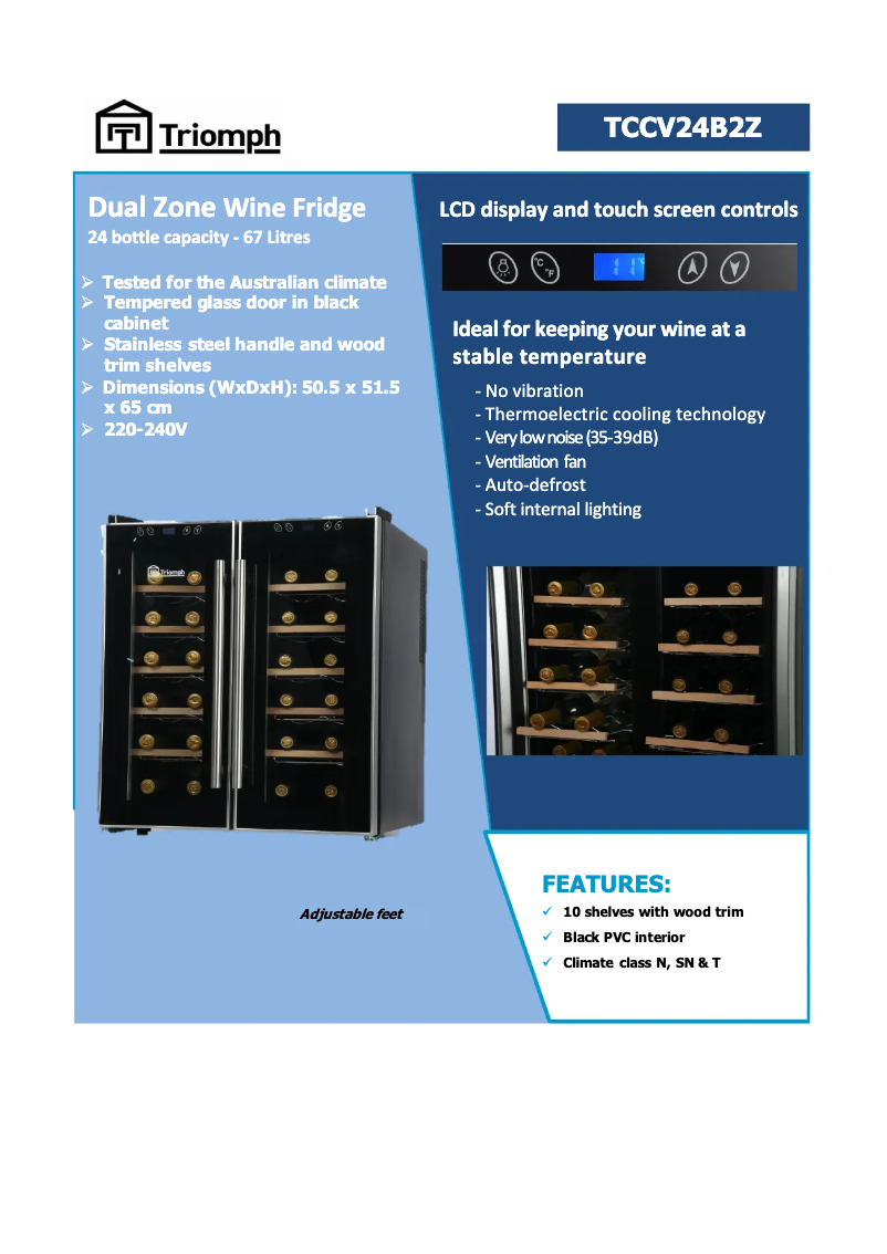 Imagen de la primera página del manual del dispositivo TCCV24B2Z