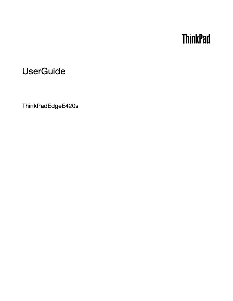Page n°1 - Manuel utilisateur Lenovo ThinkPad E420s