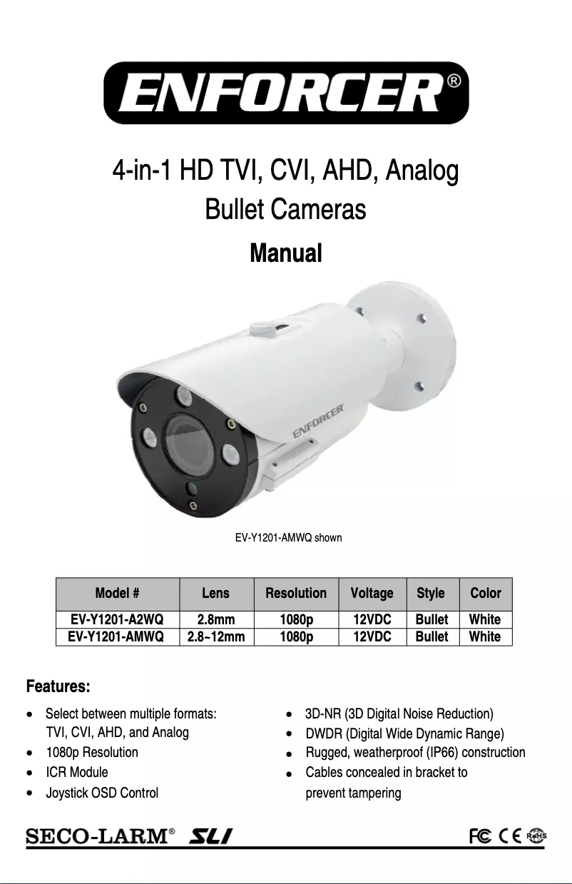 Page 1 de la notice Manuel utilisateur Enforcer EV-Y1201-AMWQ