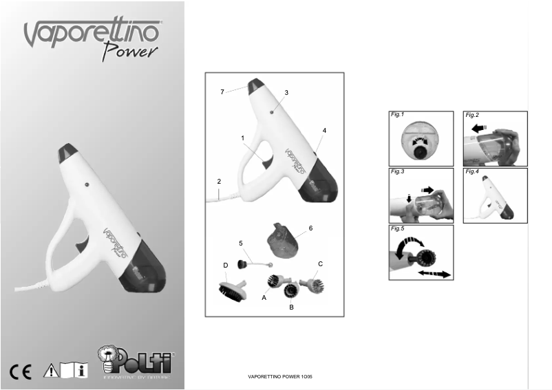 Image de la première page du manuel de l'appareil Vaporettino Power