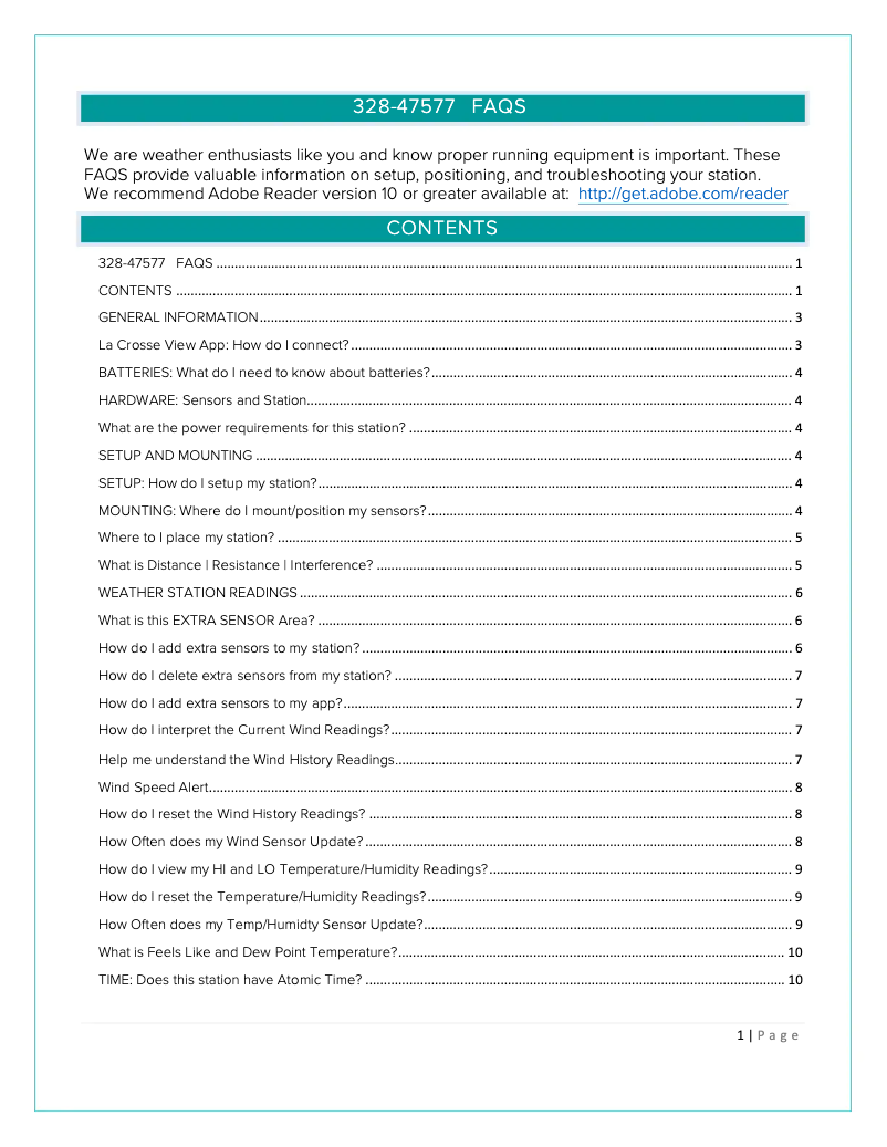 Image de la première page du manuel de l'appareil 328-47577-INT