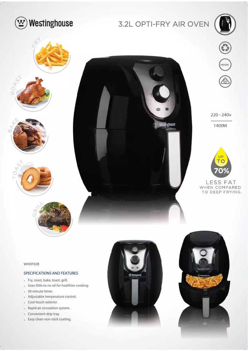 Page n°1 - Fiche technique Westinghouse WHOF02B