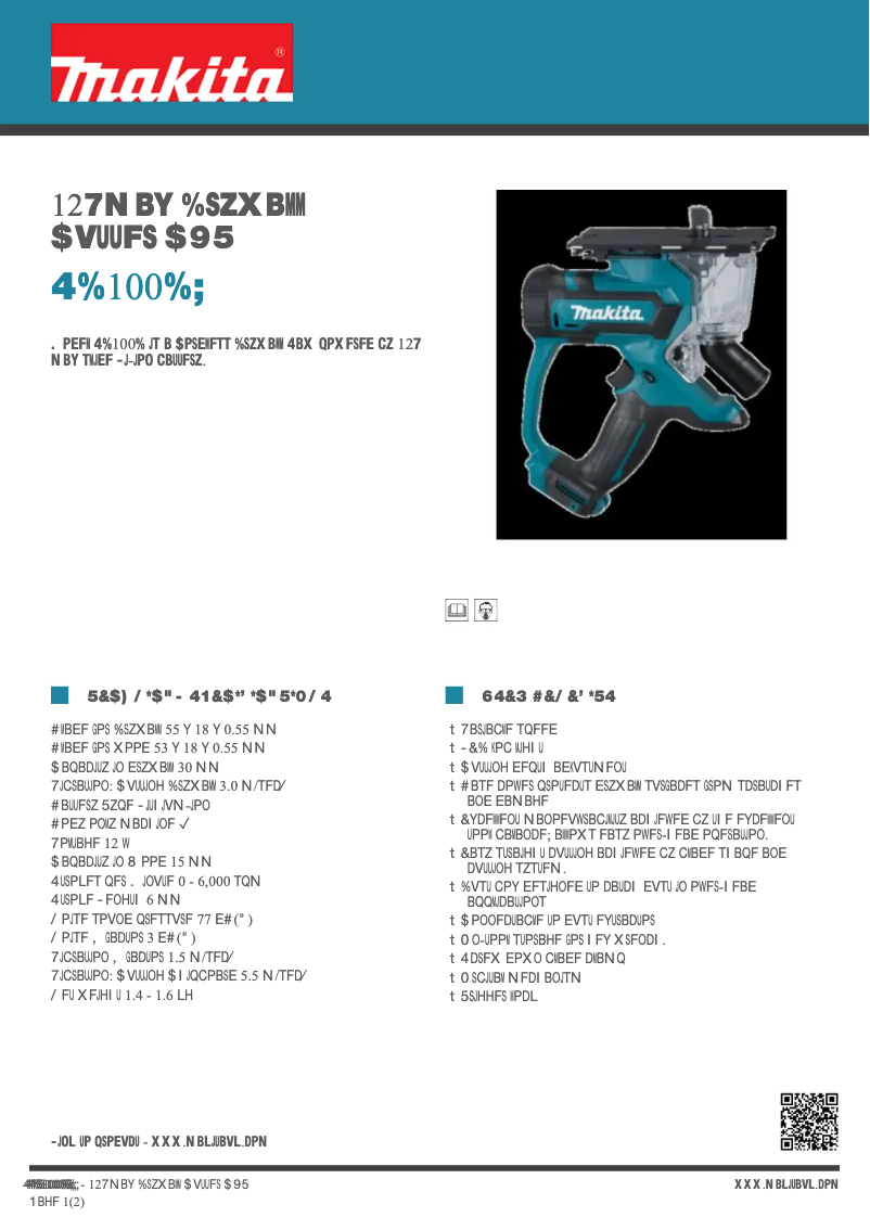 Página 1 del manual Ficha técnica Makita SD100DZ