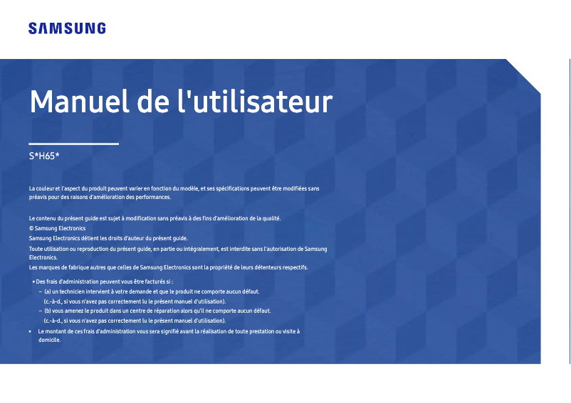 Page n°1 - Manuel utilisateur Samsung S27H650FDU