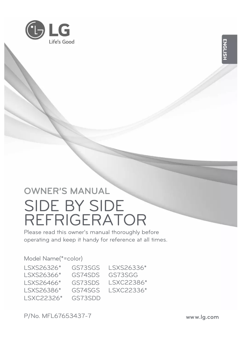 Page 1 de la notice Manuel utilisateur LG LSXC22336S