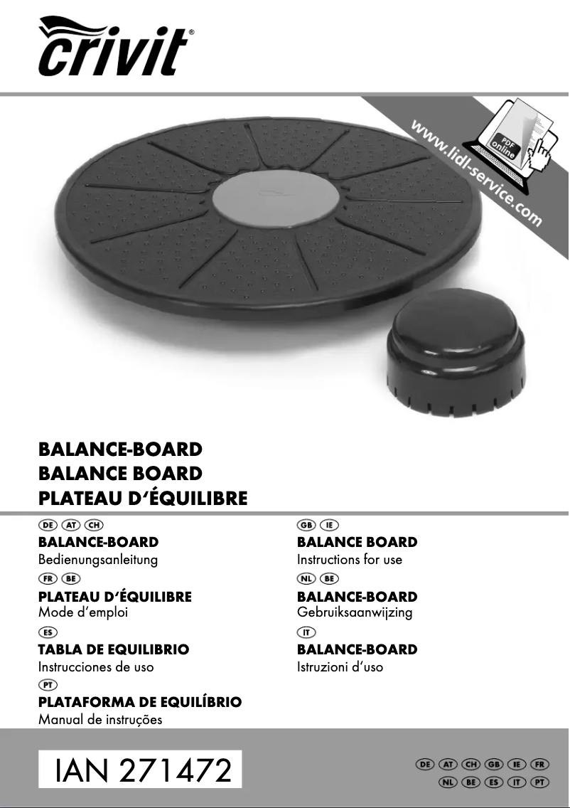 Page 1 de la notice Manuel utilisateur Crivit IAN 271472