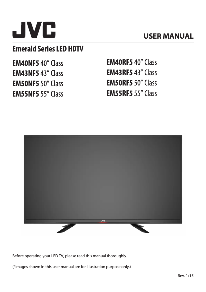 Page 1 de la notice Manuel utilisateur JVC Emerald EM43RF5