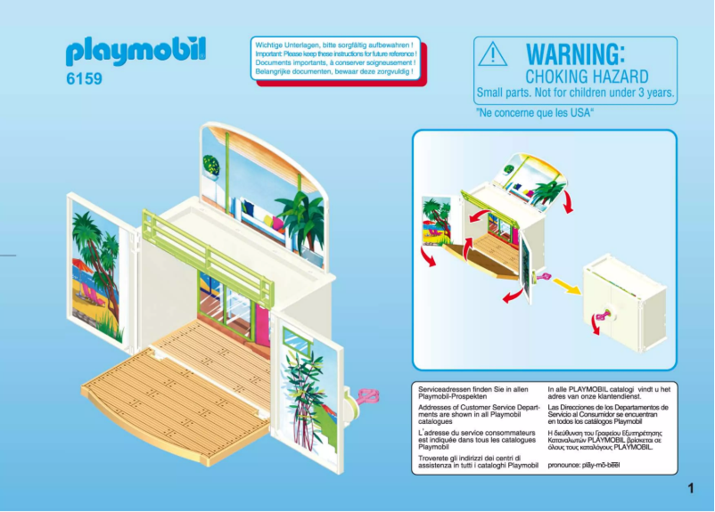 Page n°1 - Manuel utilisateur Playmobil Summer Fun My Secret Beach Bungalow Play Box 6159