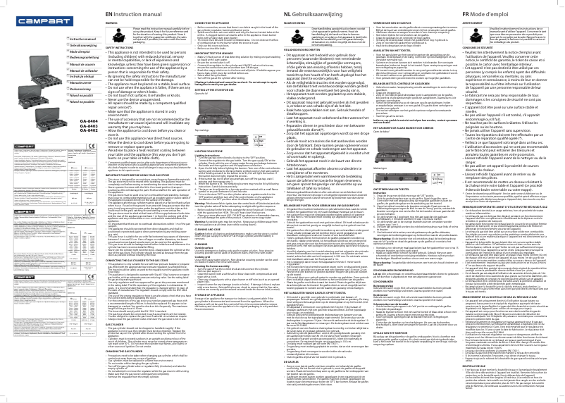Page 1 de la notice Manuel utilisateur Campart GA-8404