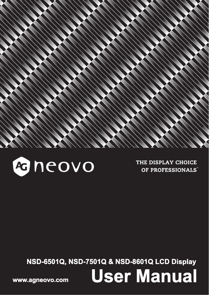 Page 1 de la notice Manuel utilisateur AG Neovo NSD-7501Q