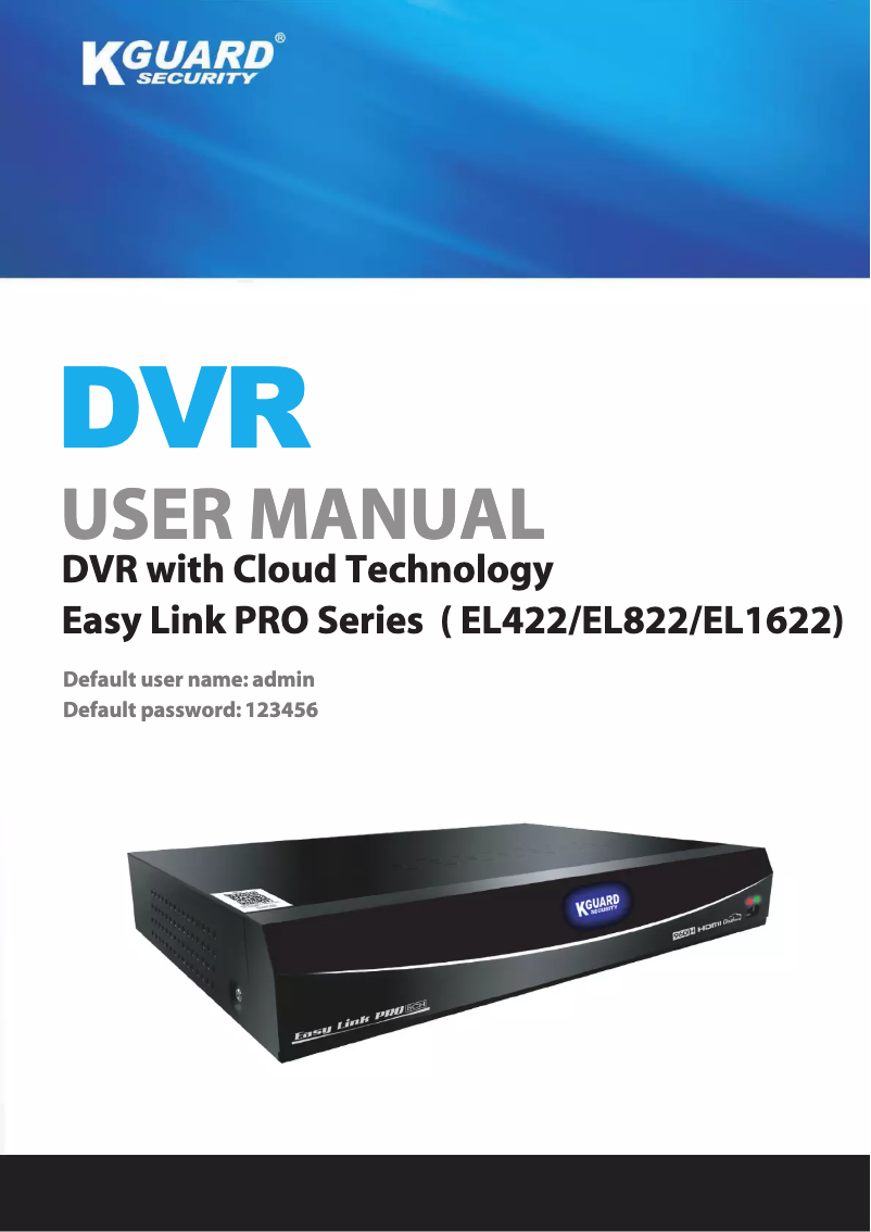 Page 1 de la notice Manuel utilisateur Kguard EL822-CKT005