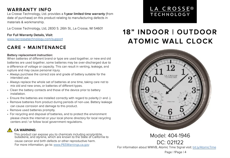 Image de la première page du manuel de l'appareil 404-1946