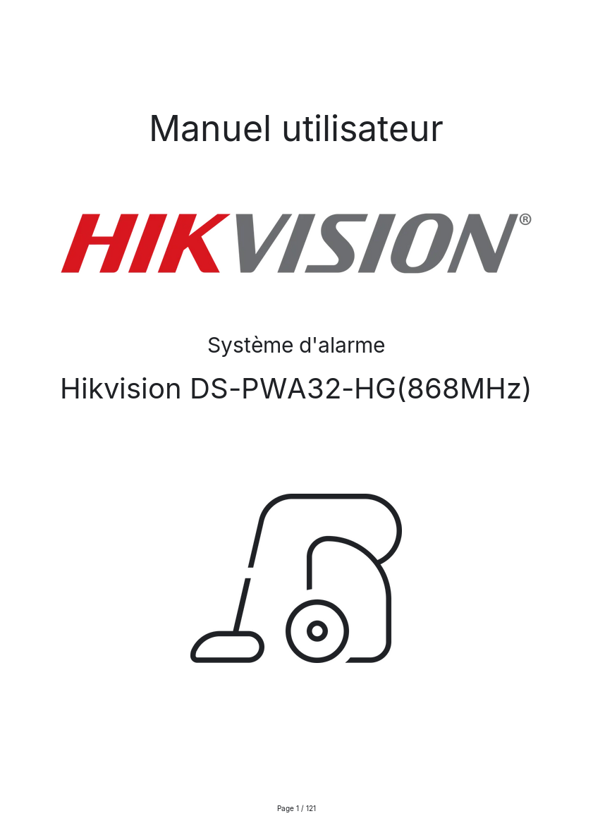 Page n°1 - Manuel utilisateur Hikvision DS-PWA32-HG(868MHz)