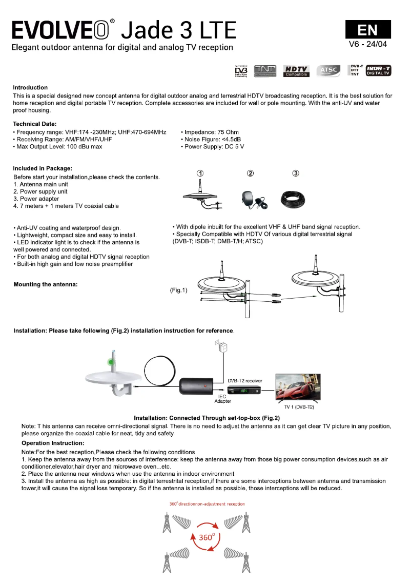 Page 1 of the manual User Manual Evolveo Jade 3