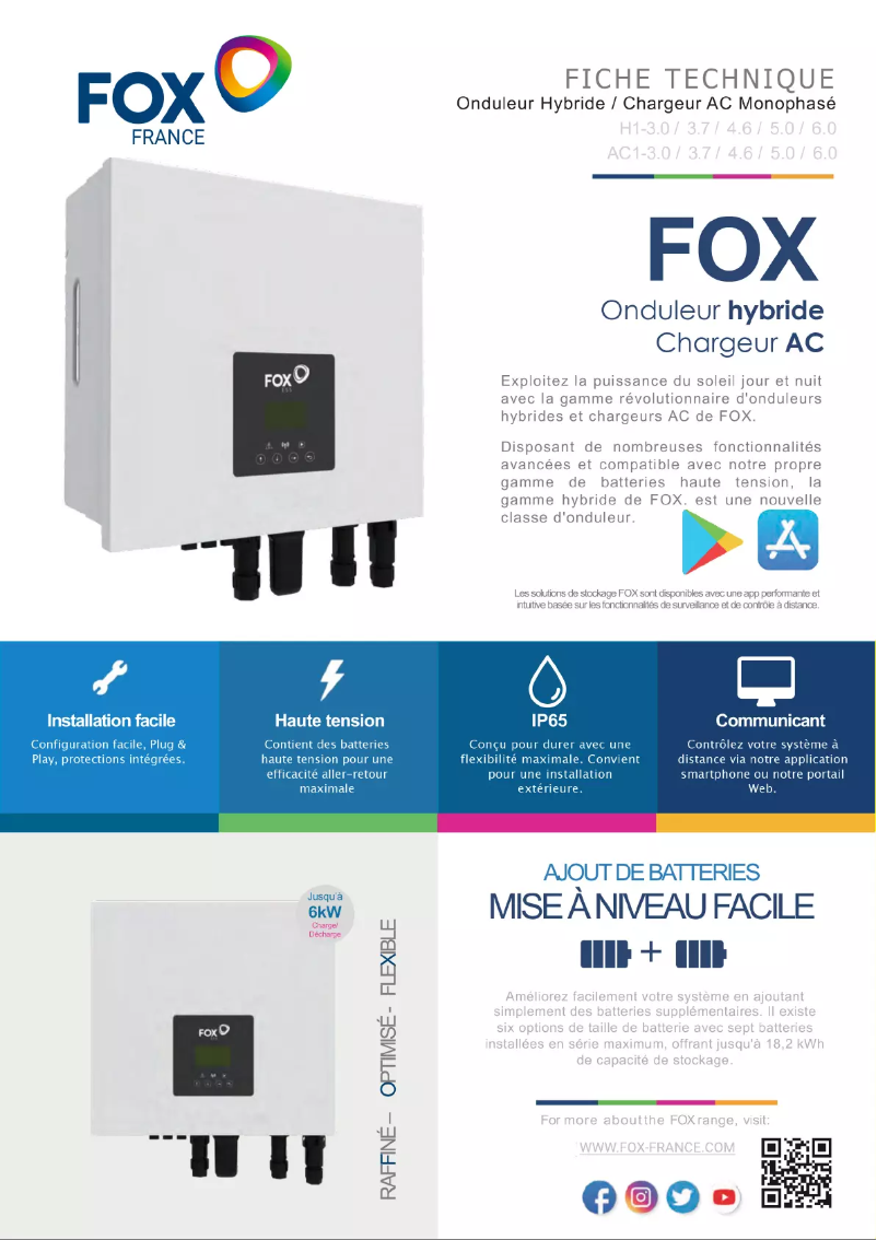 Page n°1 - Guide d'installation FOX ESS AC1-6.0-E