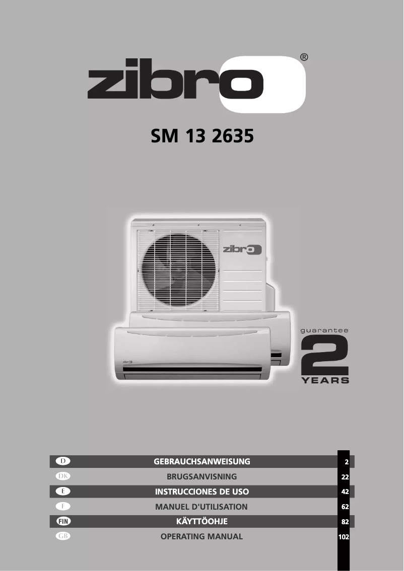 Page 1 de la notice Manuel utilisateur Zibro SM 13 2635