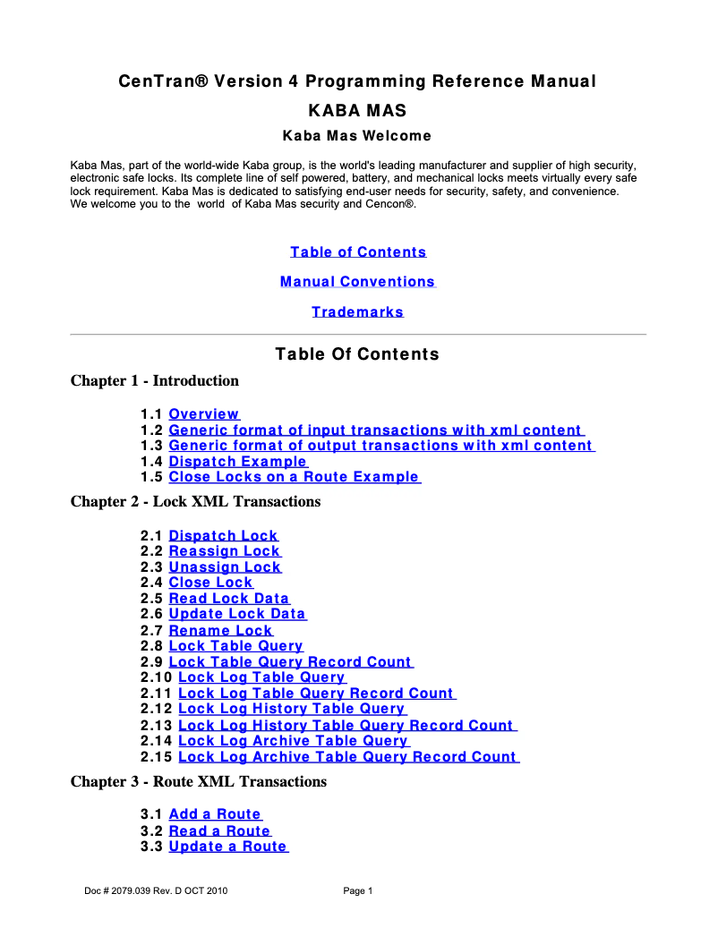 Image de la première page du manuel de l'appareil CenTran 4