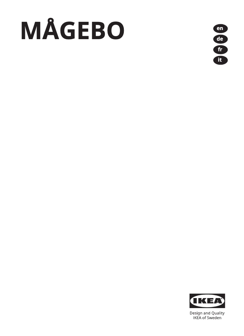 Page 1 de la notice Manuel utilisateur Ikea MÅGEBO 905.570.61