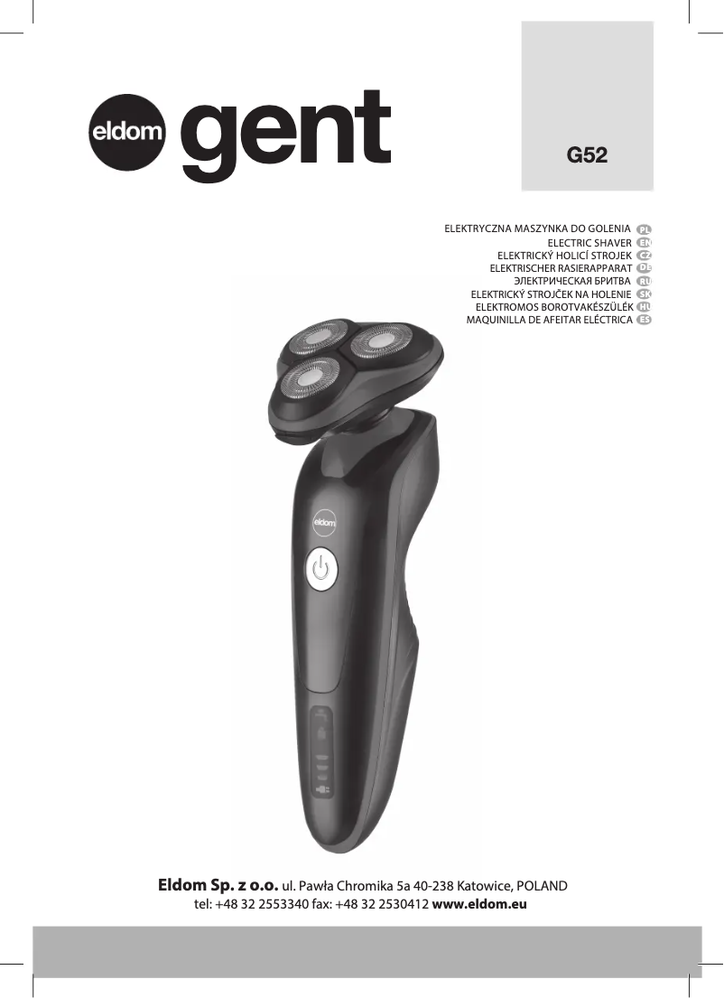 Page n°1 - Manuel utilisateur Eldom Gent G52