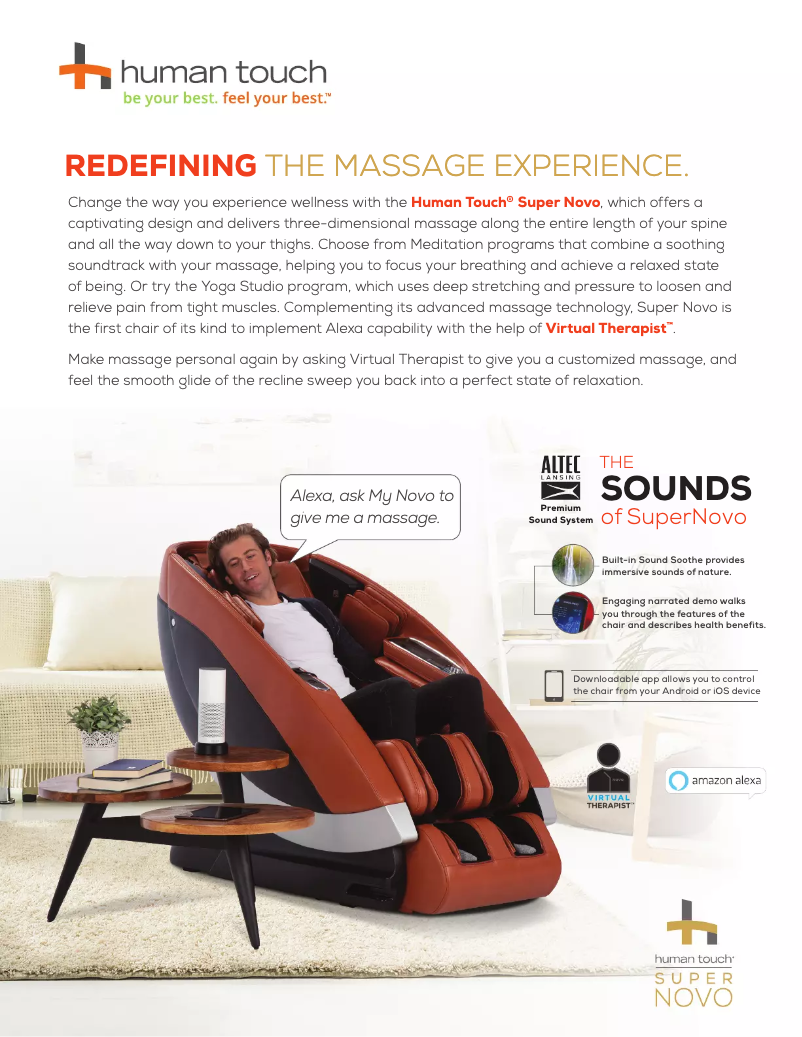Page n°1 - Brochure Human Touch Super Novo