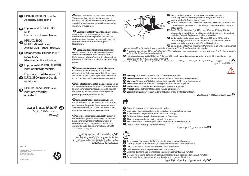 Image de la première page du manuel de l'appareil DesignJet XL 3800