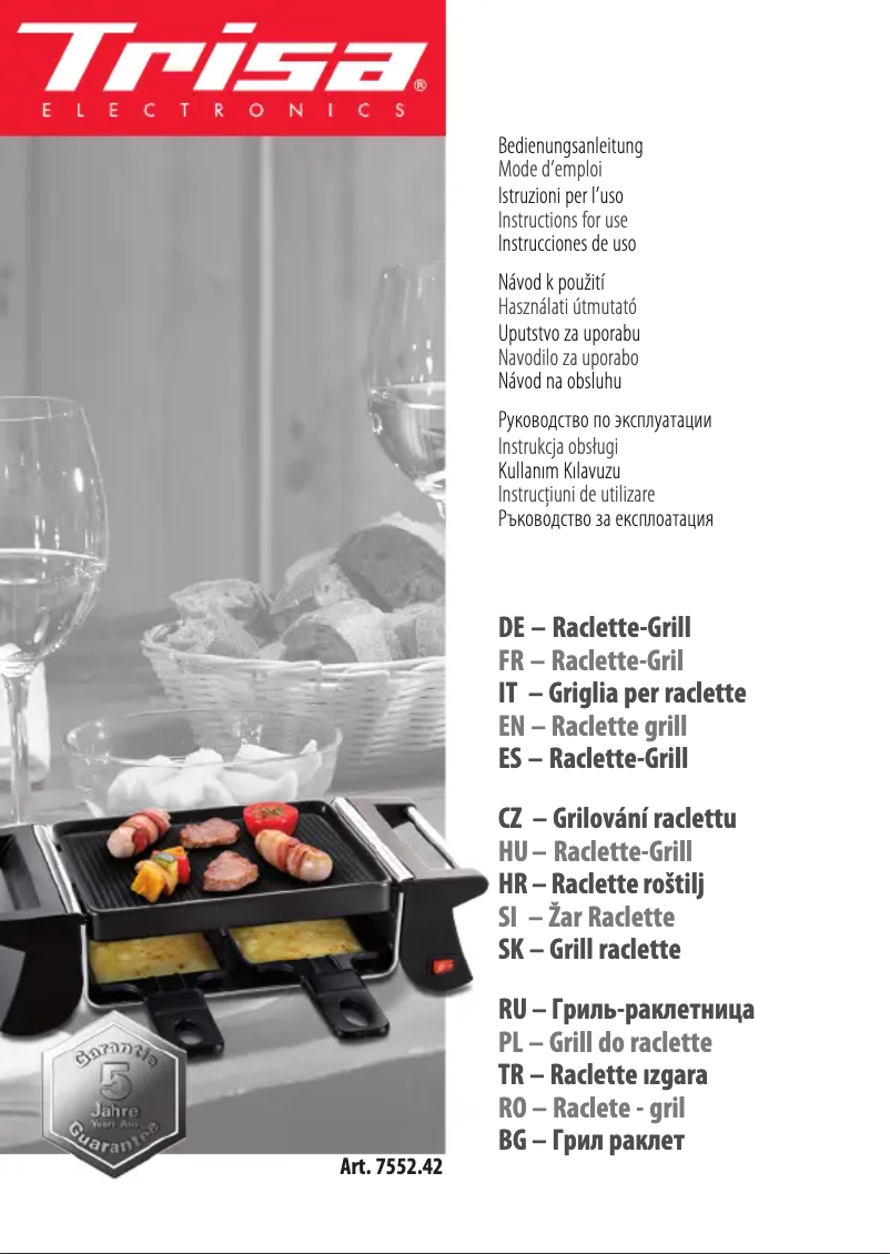 Page n°1 - Manuel utilisateur Trisa Racletto Duo