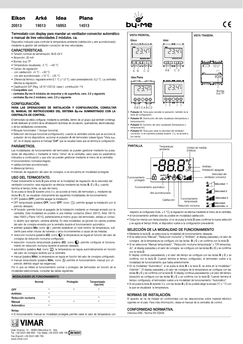 Page 1 de la notice Manuel utilisateur Vimar 16953.B