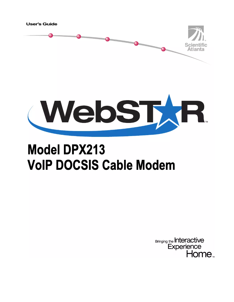 Page n°1 - Manuel utilisateur Cisco Webstar DPX213