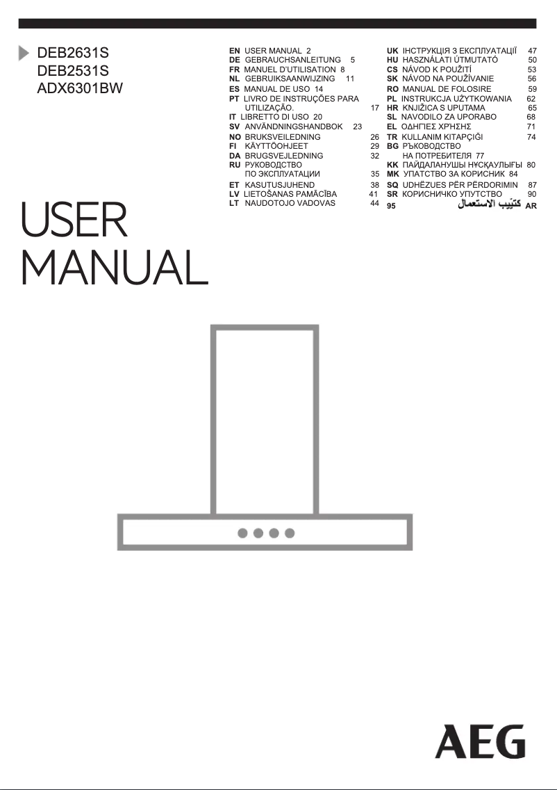 Page 1 de la notice Manuel utilisateur AEG DEB2531S