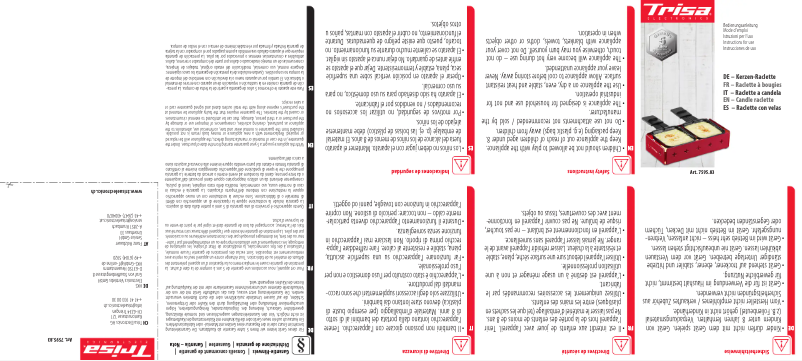 Page n°1 - Manuel utilisateur Trisa Tête à tête 7595.83