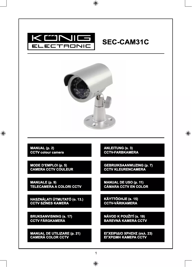 Página 1 del manual Manual de usuario Konig SEC-CAM31C