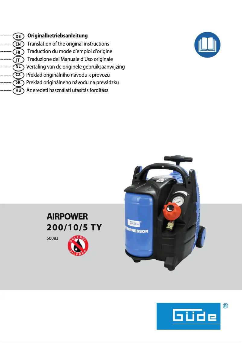 Image de la première page du manuel de l'appareil Airpower 200/10/5 TY