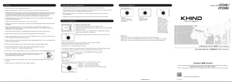 Page n°1 - Manuel utilisateur Khind OT25B