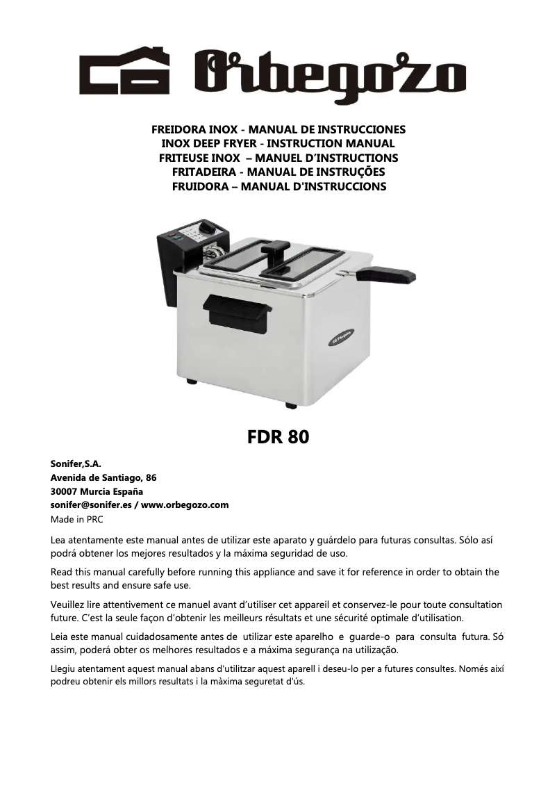 Imagen de la primera página del manual del dispositivo FDR 80