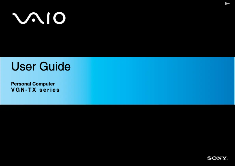 Page n°1 - Manuel utilisateur Sony Vaio VGN-TX3HP