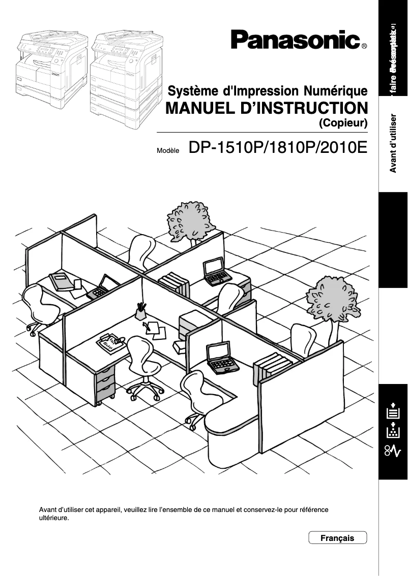 Page 1 de la notice Manuel utilisateur Panasonic DP-1510