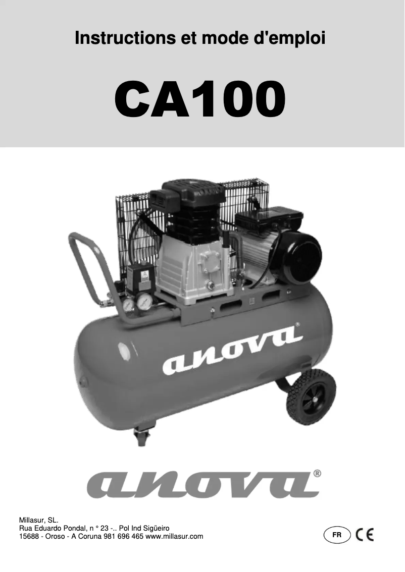 Page n°1 - Manuel utilisateur Anova CA100