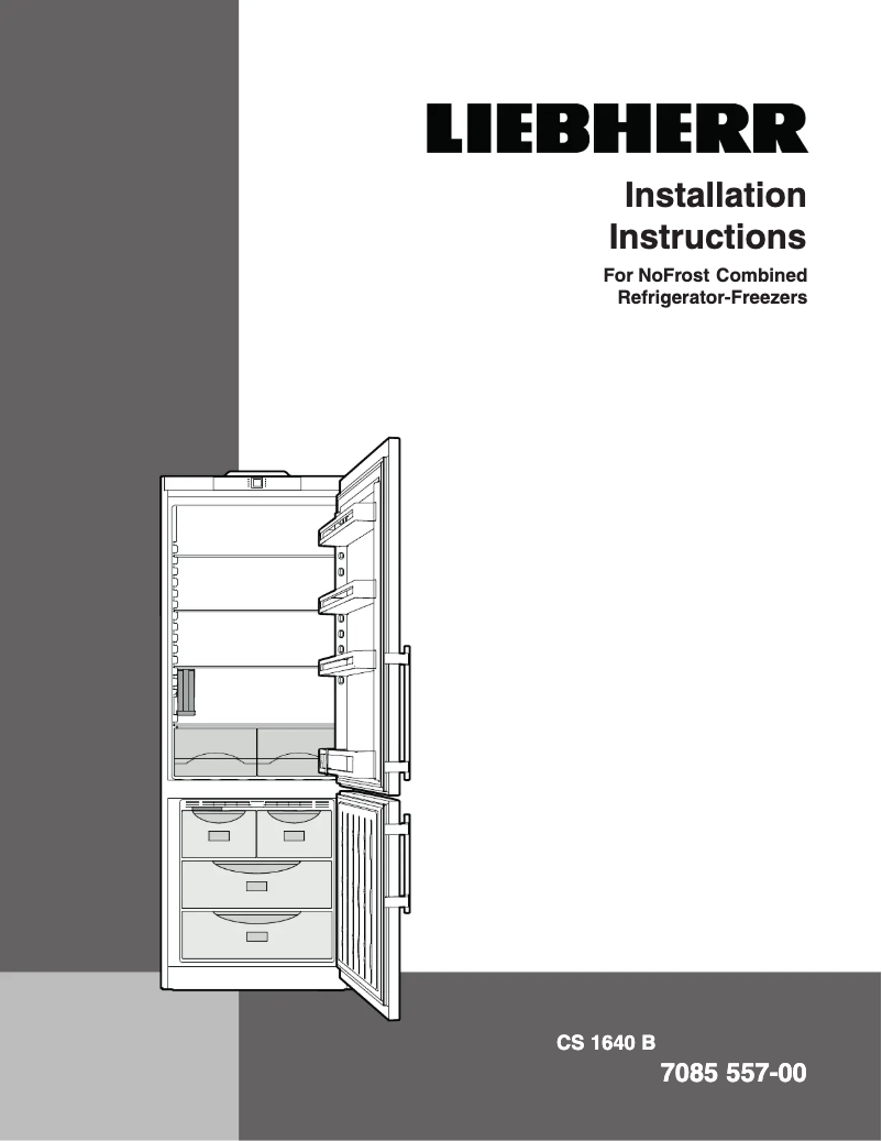 Page 1 de la notice Guide d'installation Liebherr CS-1640B